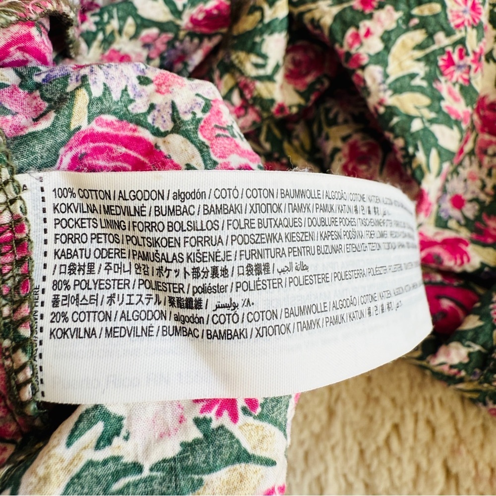 MNG By Mango Linda Dress Midi Pink Ditzy Floral Puff Sleeve - Picture 11 of 11